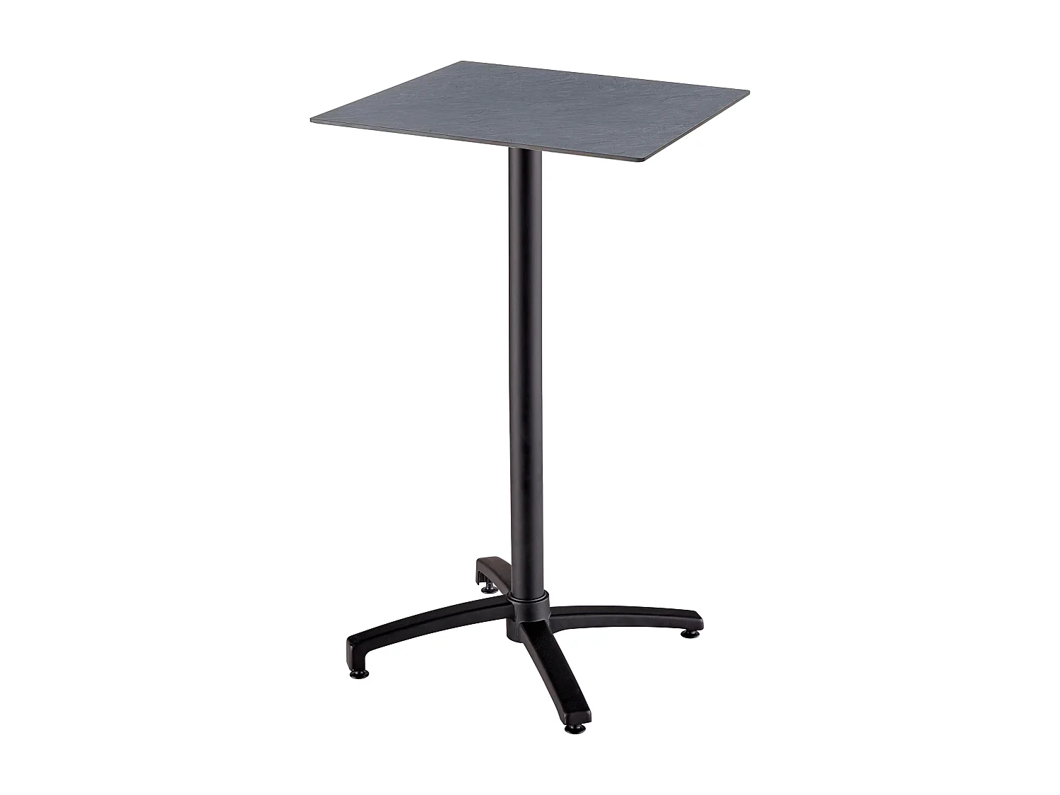 Ensemble table haute stratifié gris et 2 chaises hautes taupe