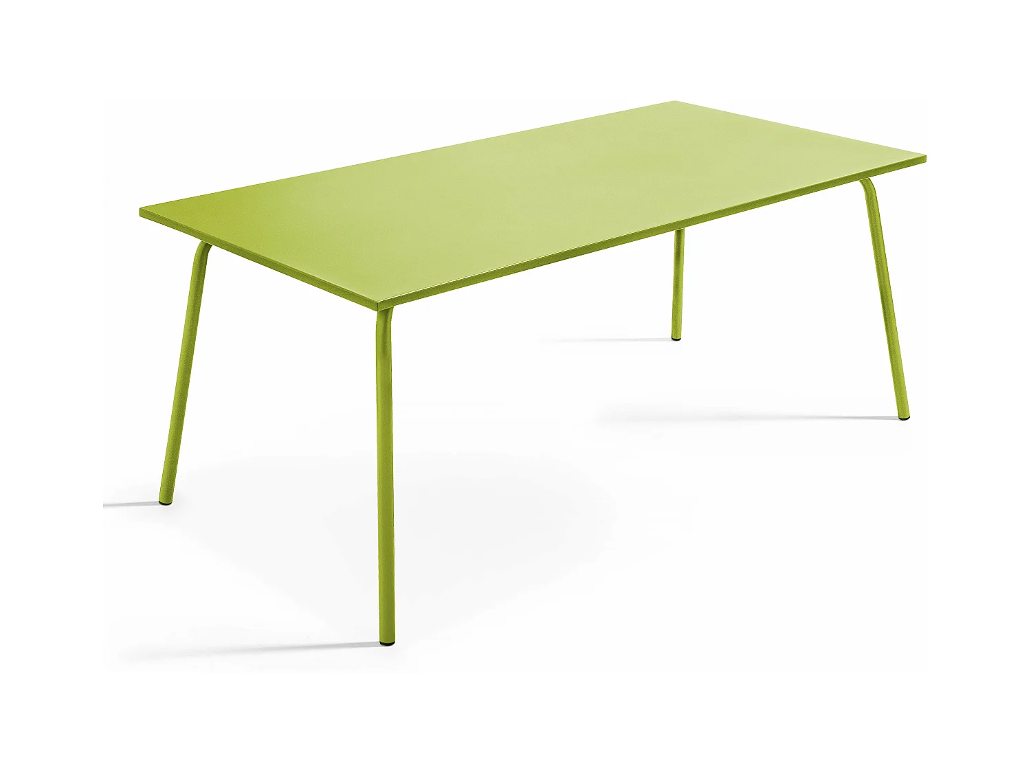 Ensemble table de jardin et 6 fauteuils en métal vert - Palavas