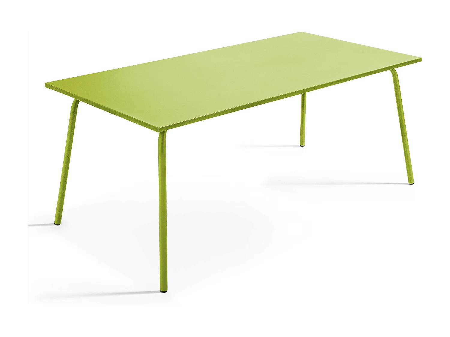 Ensemble table de jardin et 6 fauteuils en métal vert - Palavas
