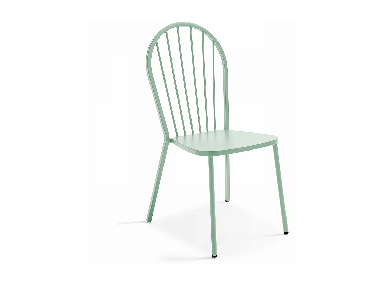 Set van een verstelbare tuintafel en 2 bistrostoelen in saliegroen