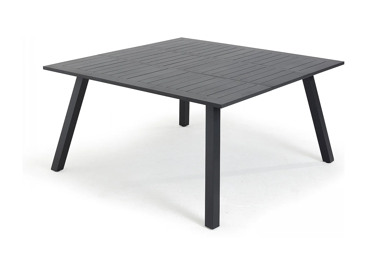 Salon de jardin 8 places table extensible en aluminium gris