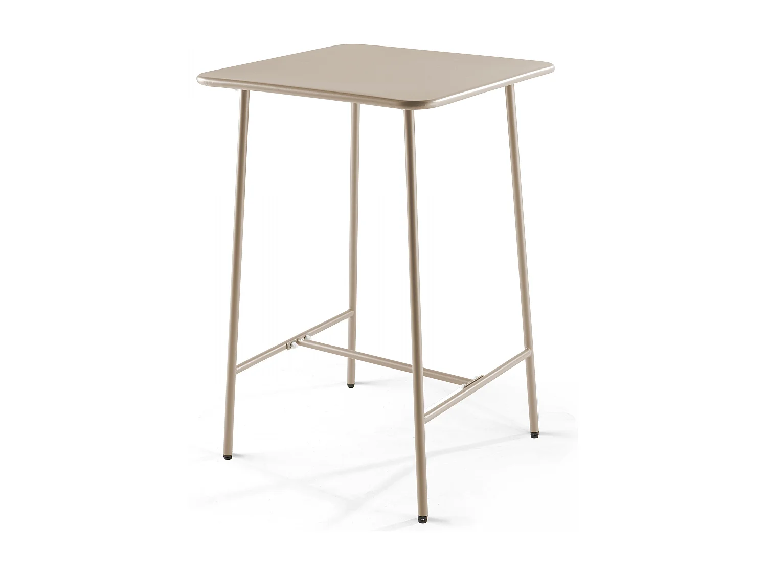 Ensemble table de bar et 2 chaises hautes en métal taupe  - Palavas