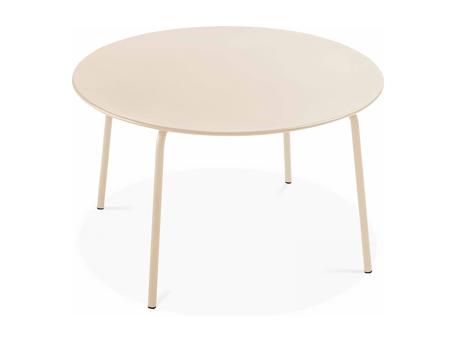 Ensemble table de jardin ronde et 6 chaises en métal ivoire - Palavas