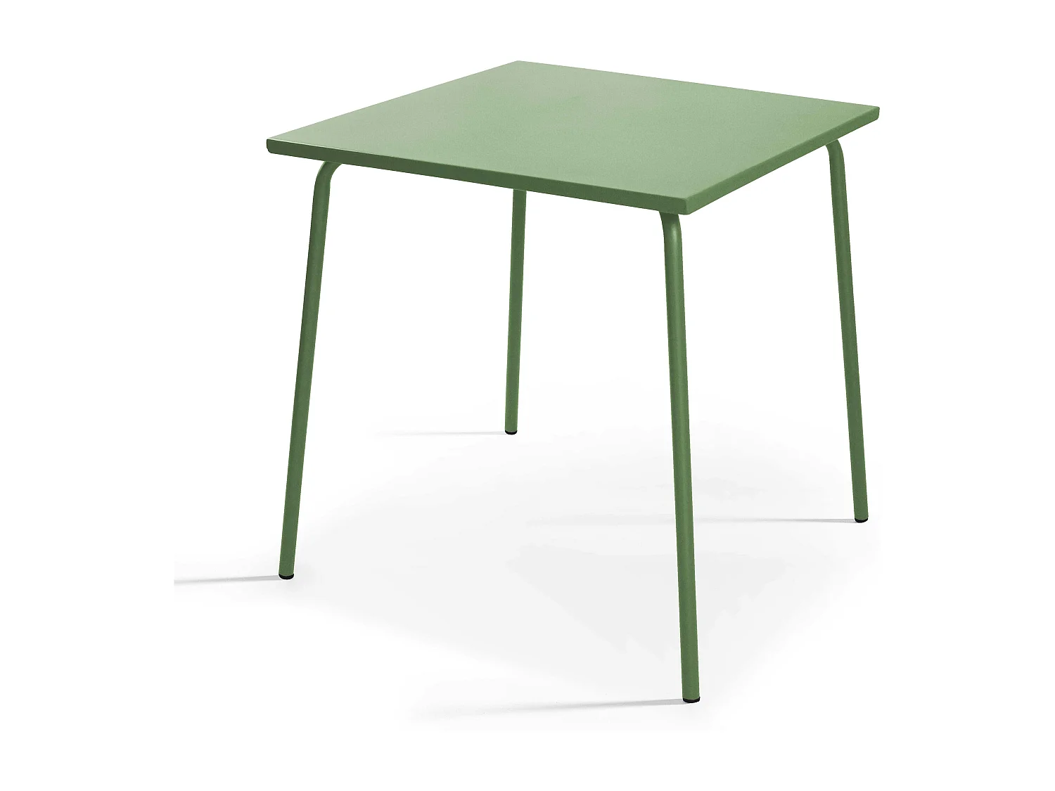 Ensemble table de jardin carrée et 2 fauteuils acier vert cactus - Palavas