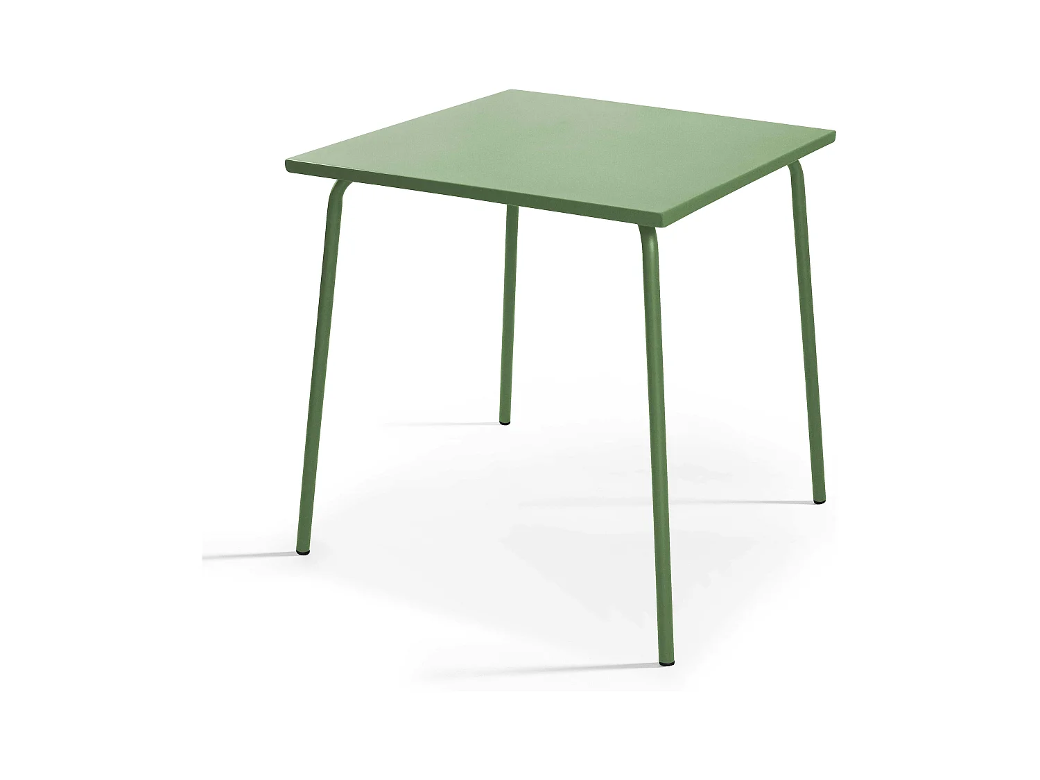 Ensemble table de jardin carrée et 2 fauteuils acier vert cactus - Palavas
