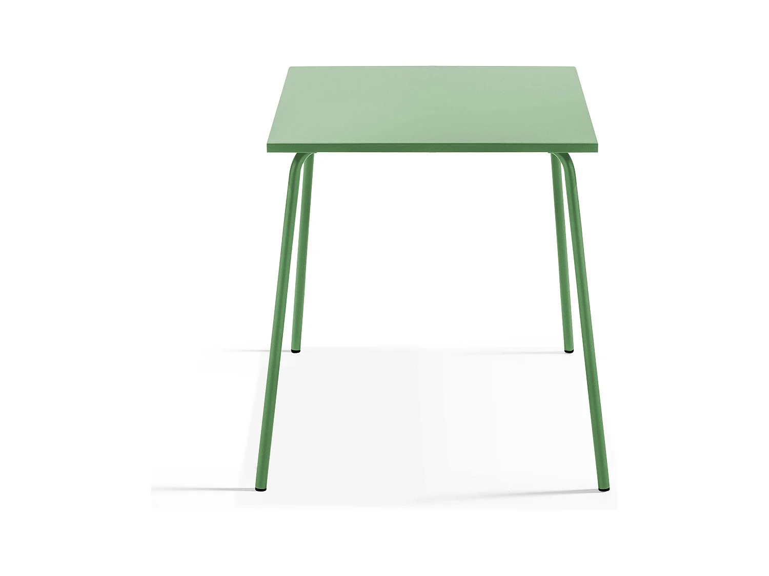 Ensemble table de jardin carrée et 2 fauteuils acier vert cactus - Palavas