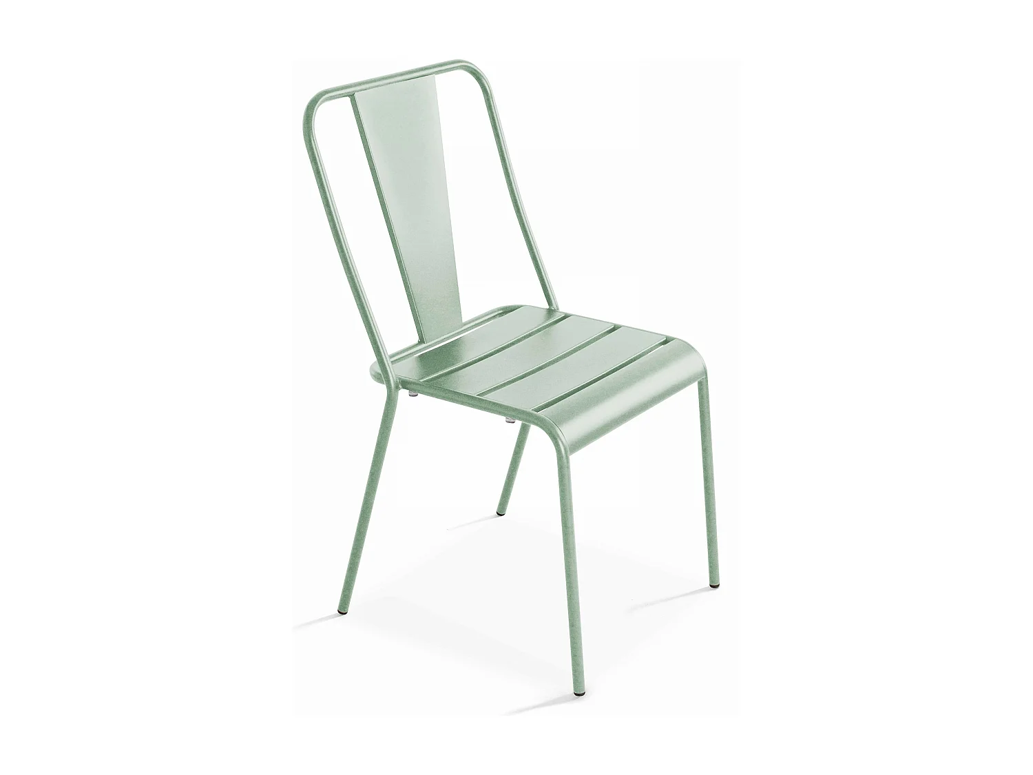 Ensemble table de jardin carrée et 2 chaises bistrot vert sauge - Palavas