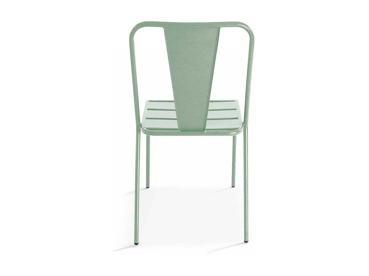 Ensemble table de jardin carrée et 2 chaises bistrot vert sauge - Palavas