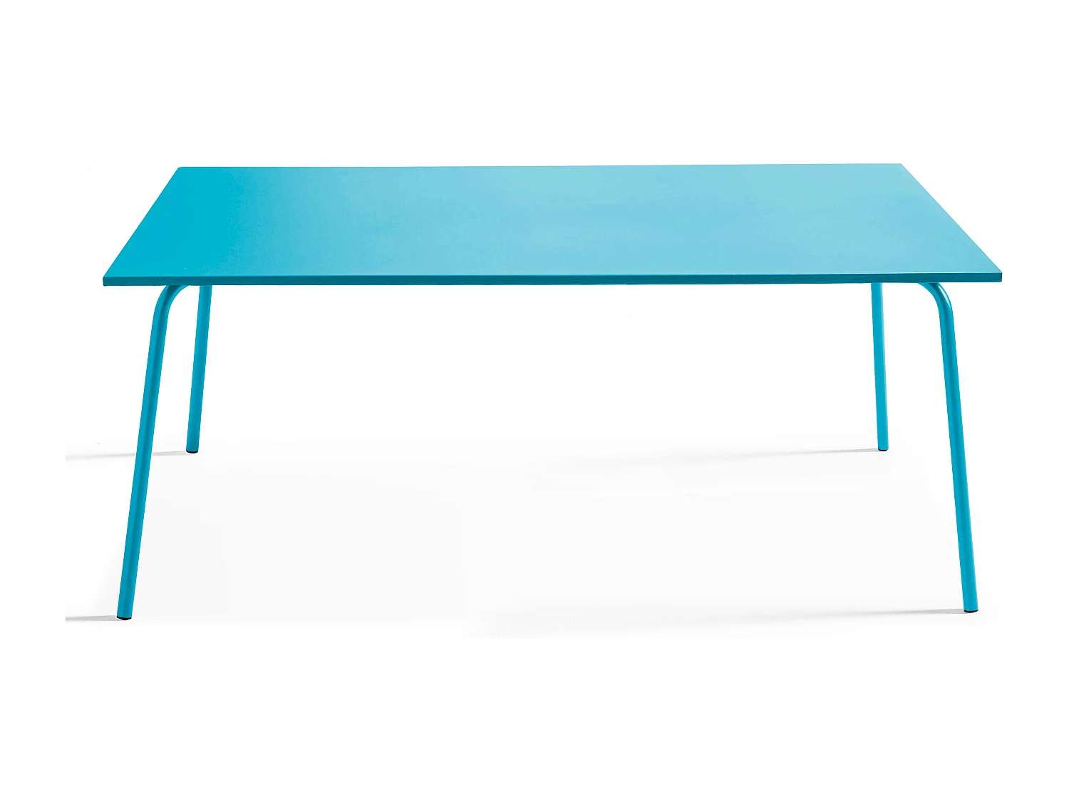 Ensemble table de jardin et 6 chaises en métal bleu - Palavas