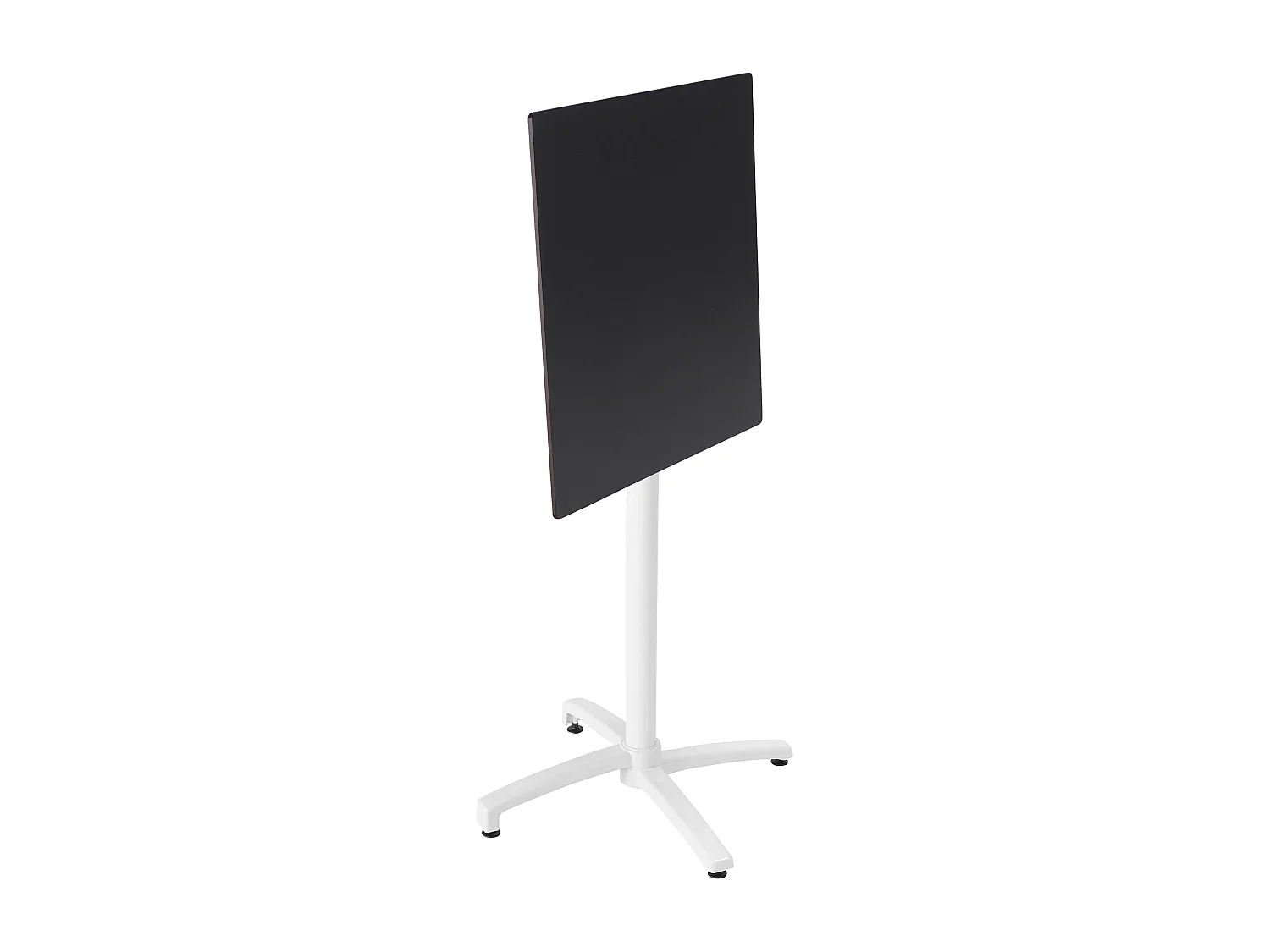 Ensemble table haute stratifié noir et 2 chaises hautes gris