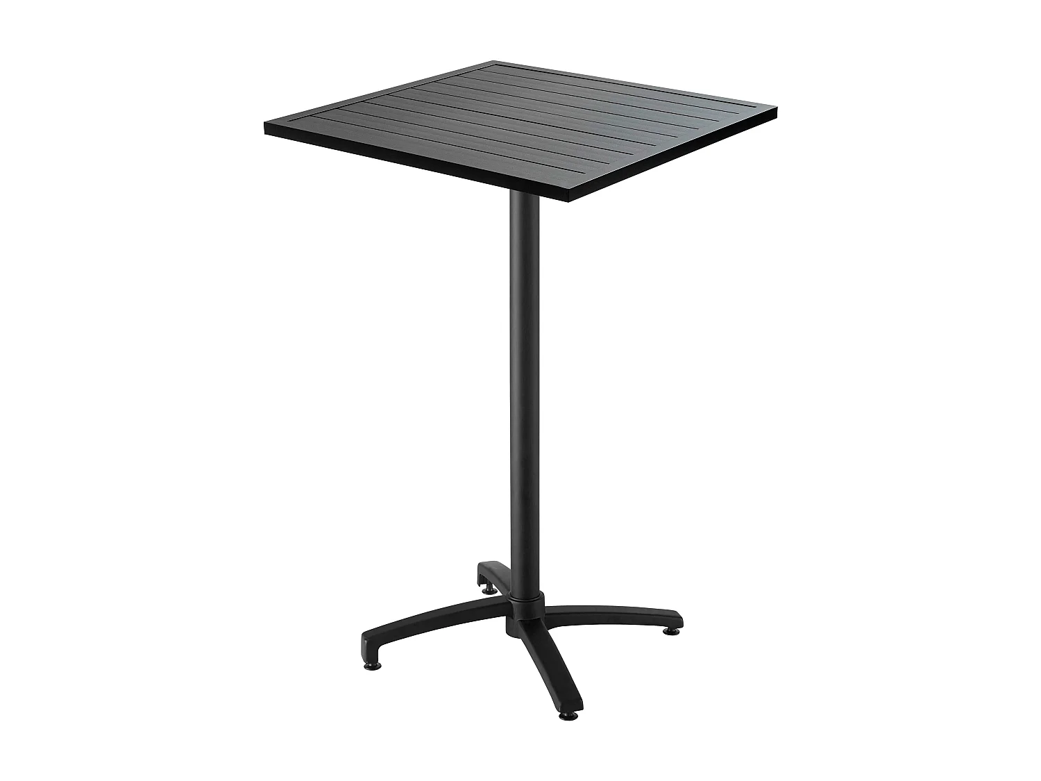 Table de jardin mange-debout et 4 chaises en aluminium gris