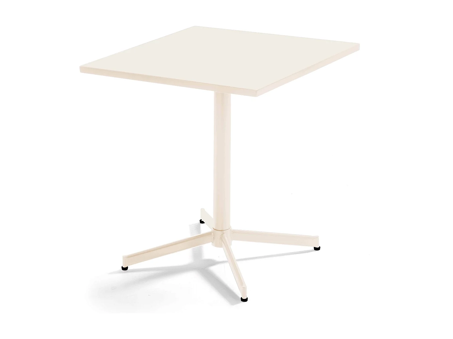 Ensemble table de jardin carrée et 2 chaises métal ivoire - Palavas