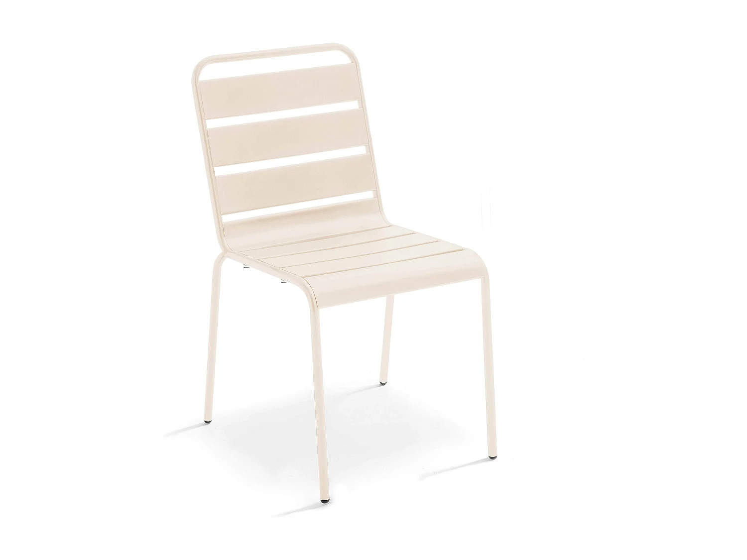 Ensemble table de jardin carrée et 2 chaises métal ivoire - Palavas