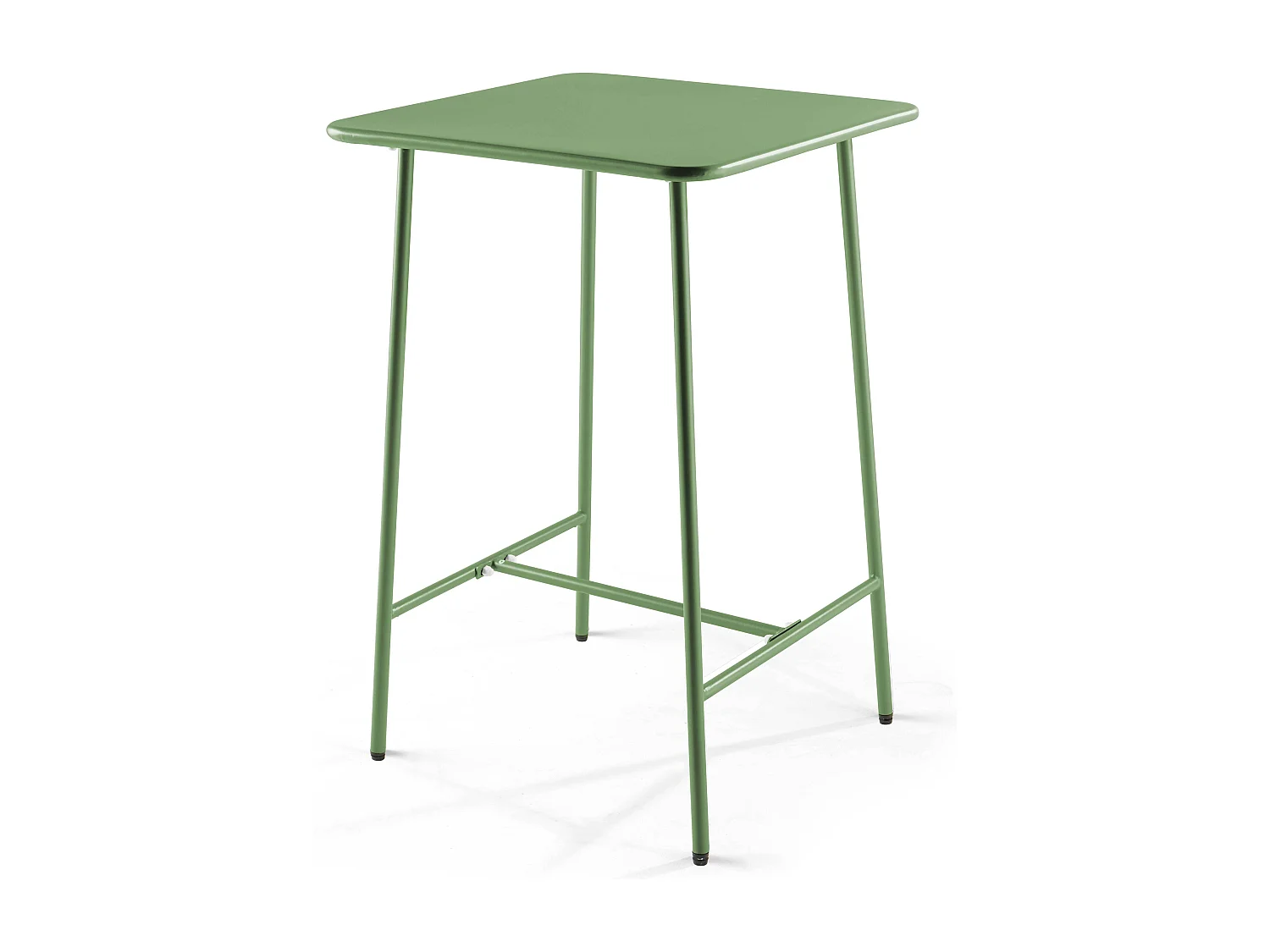 Ensemble table de bar et 2 chaises hautes en métal vert cactus - Palavas