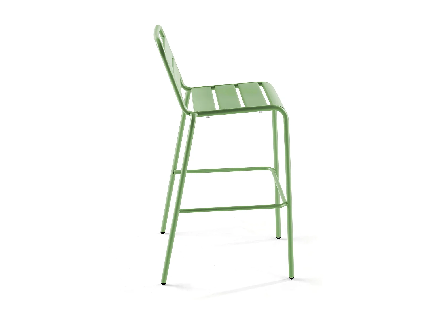 Set hoge tuin tafel en 6 stoelen in cactusgroen metaal