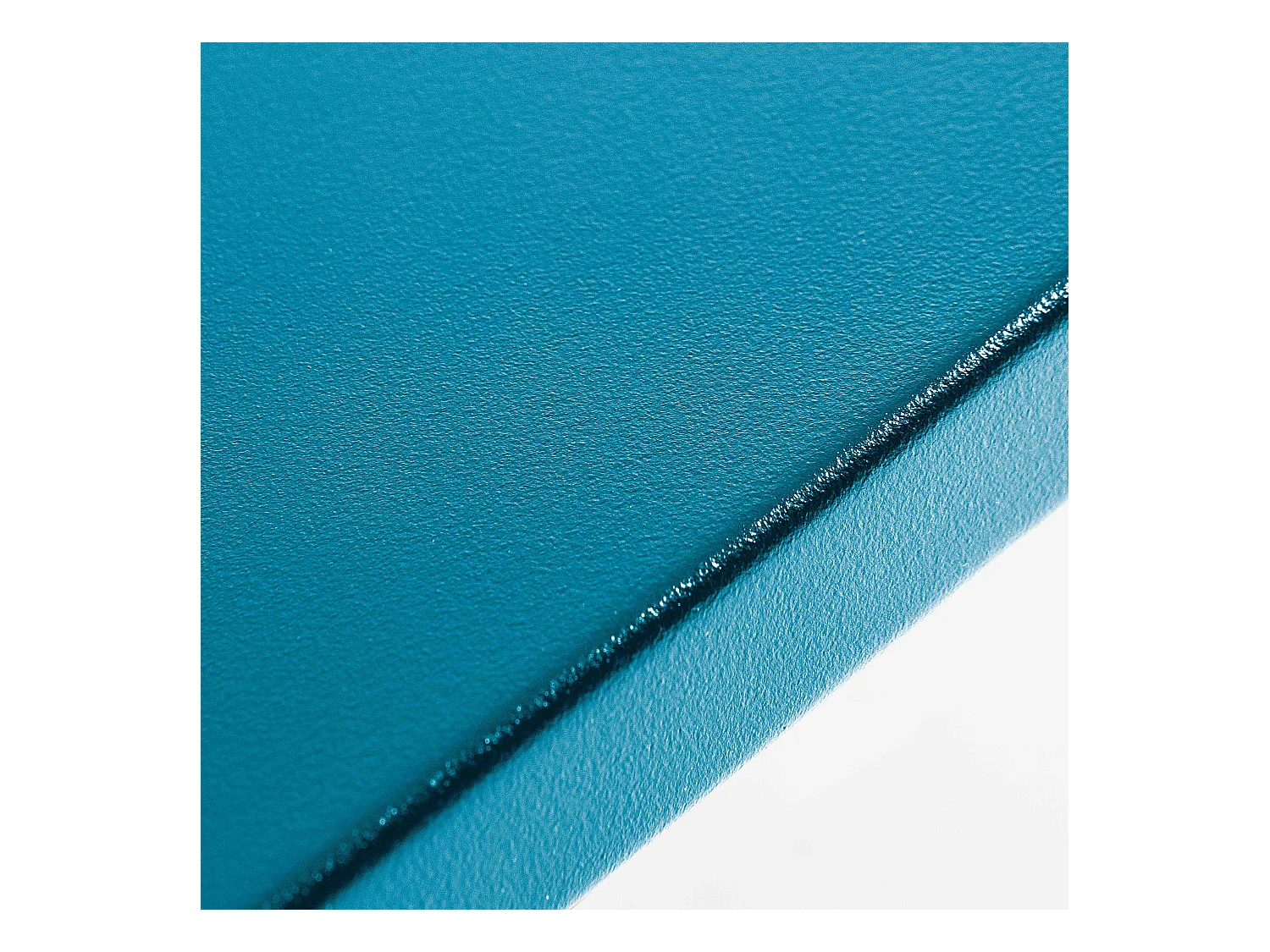 Ensemble table de jardin carrée et 4 bancs en métal bleu pacific - Palavas