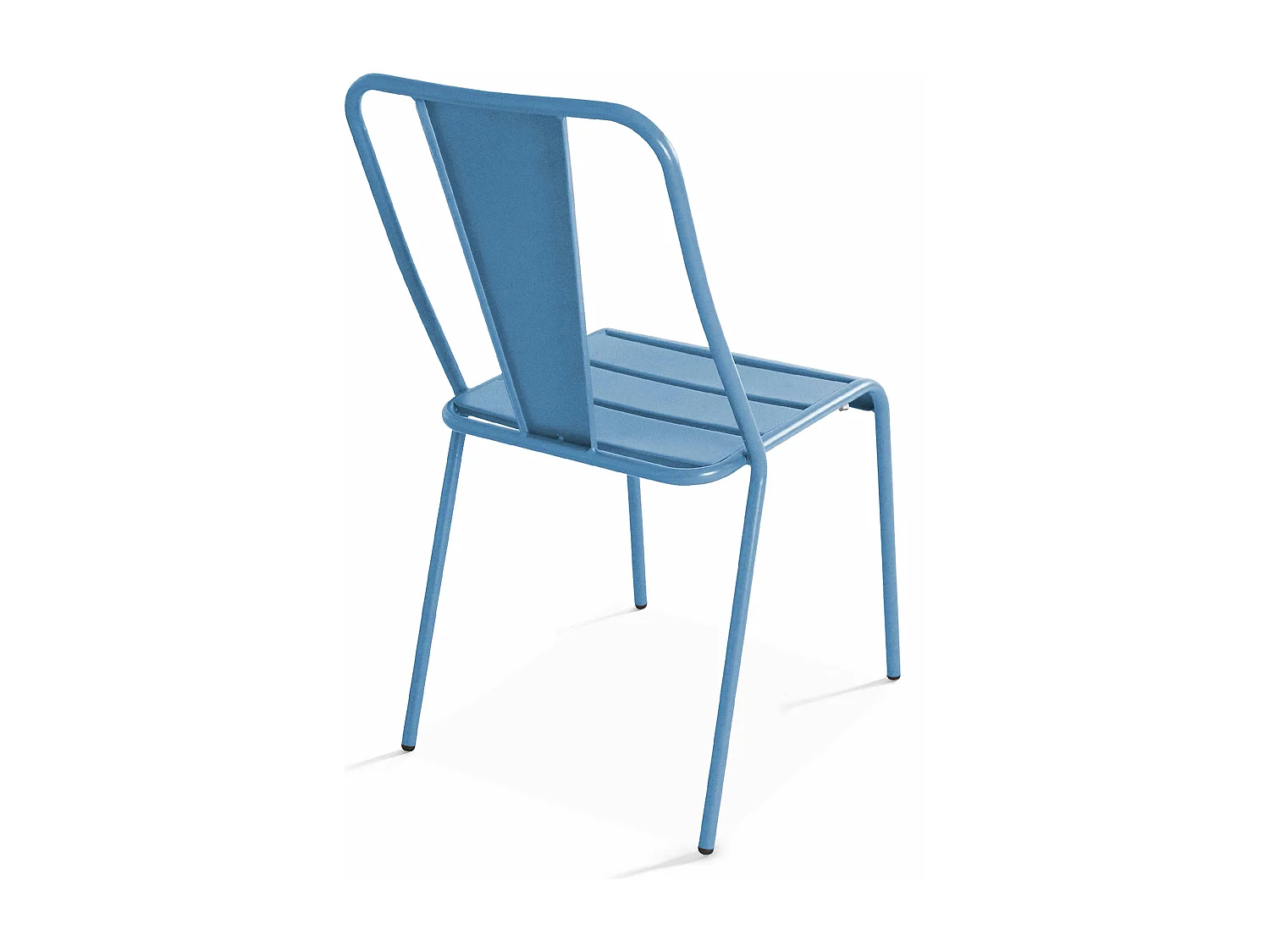 Ensemble table de jardin carrée et 2 chaises bistrot bleu pacific - Palavas