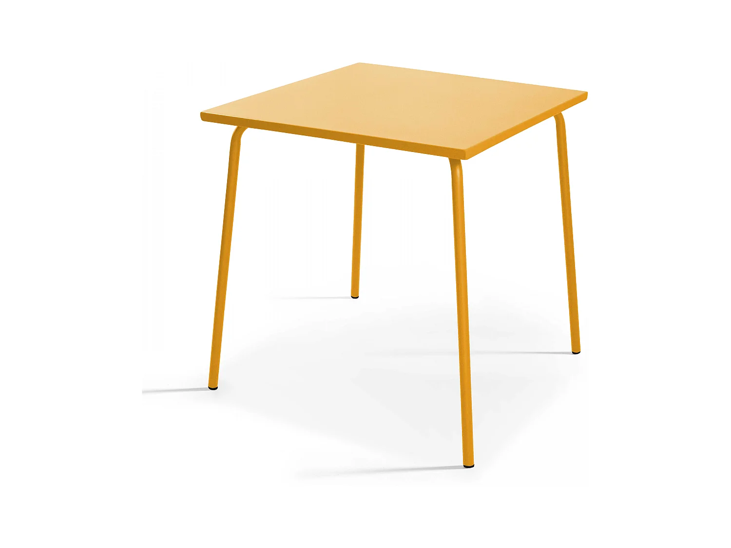 Ensemble table de jardin carrée et 2 chaises acier jaune - Palavas