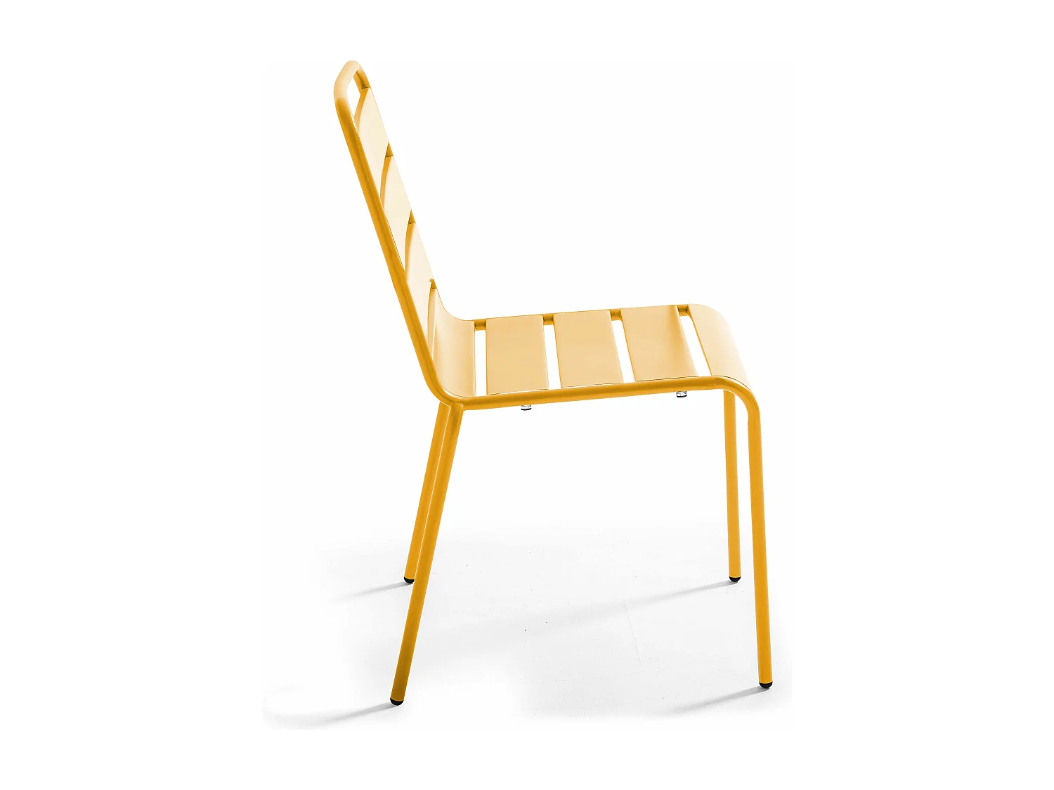 Ensemble table de jardin et 6 chaises en métal jaune - Palavas