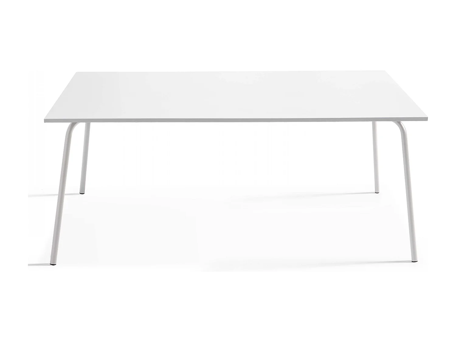 Ensemble table de jardin et 6 fauteuils en métal blanc - Palavas