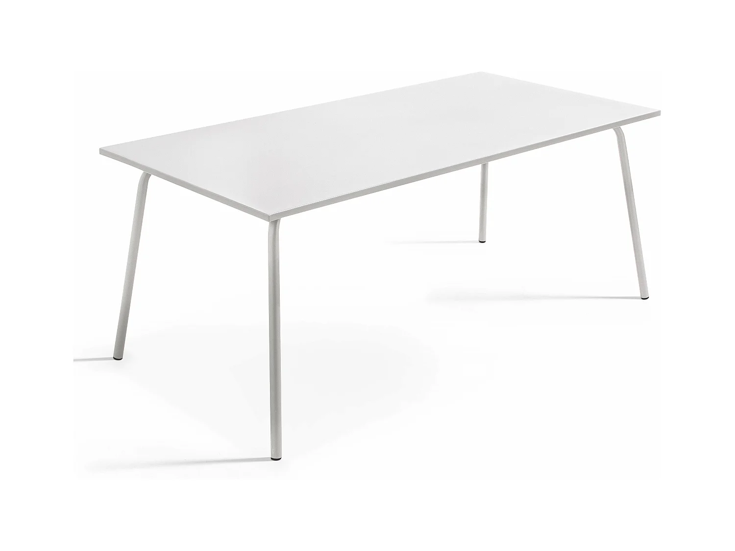 Ensemble table de jardin et 6 fauteuils en métal blanc - Palavas