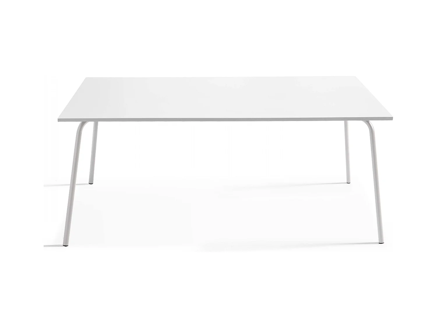 Ensemble table de jardin et 6 fauteuils en métal blanc - Palavas