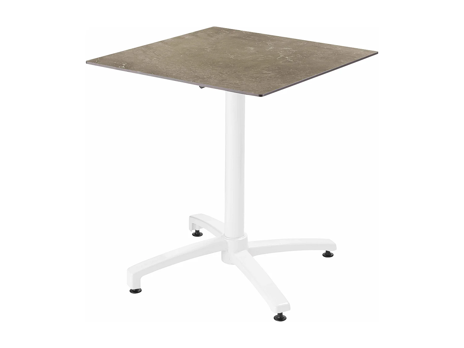 Mesa de jardín laminada de márTaupe beige y 2 sillones grises