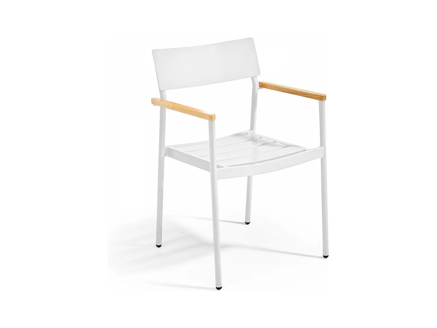 Fauteuil de jardin en aluminium et bois blanc