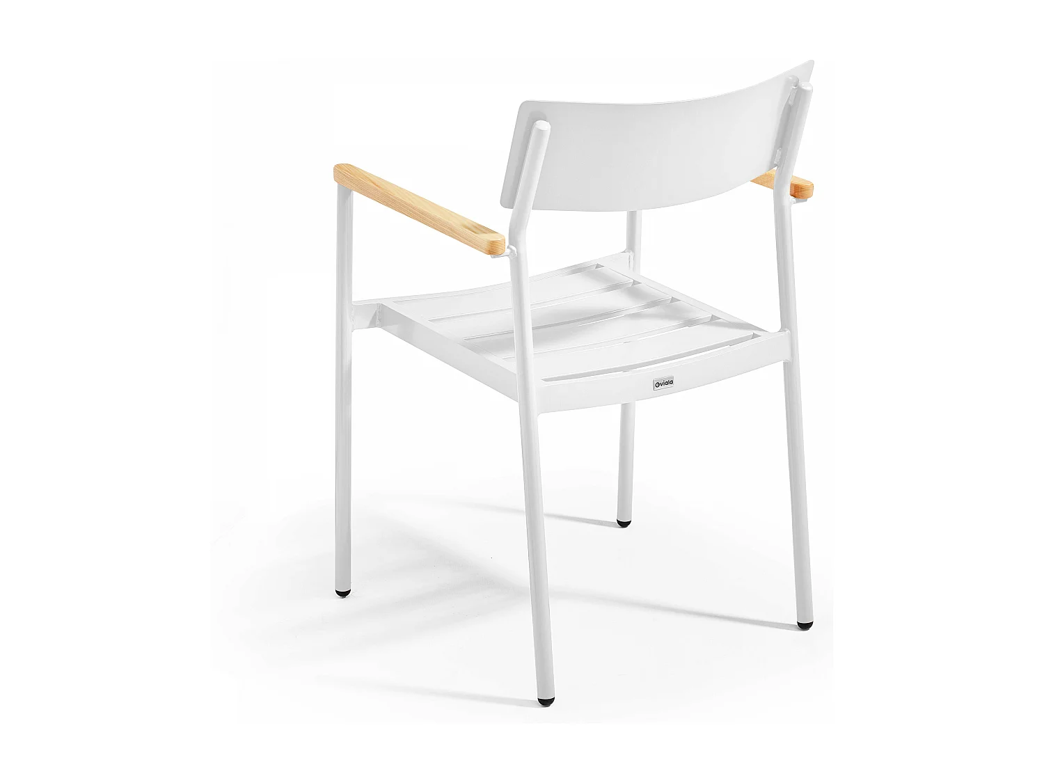 Fauteuil de jardin en aluminium et bois blanc