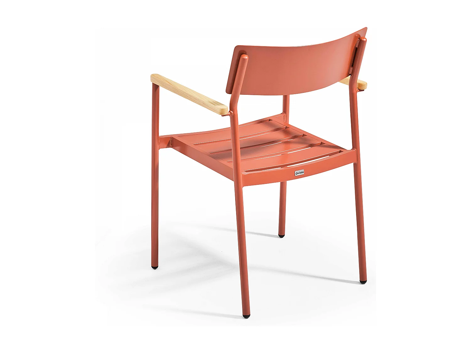 Fauteuil de jardin en aluminium et bois terracotta