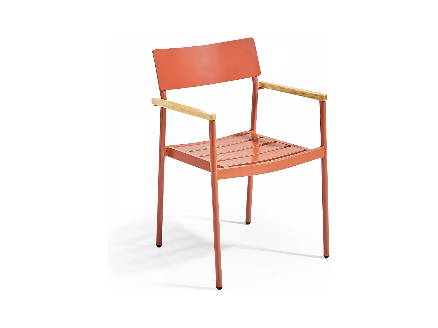 Fauteuil de jardin en aluminium et bois terracotta