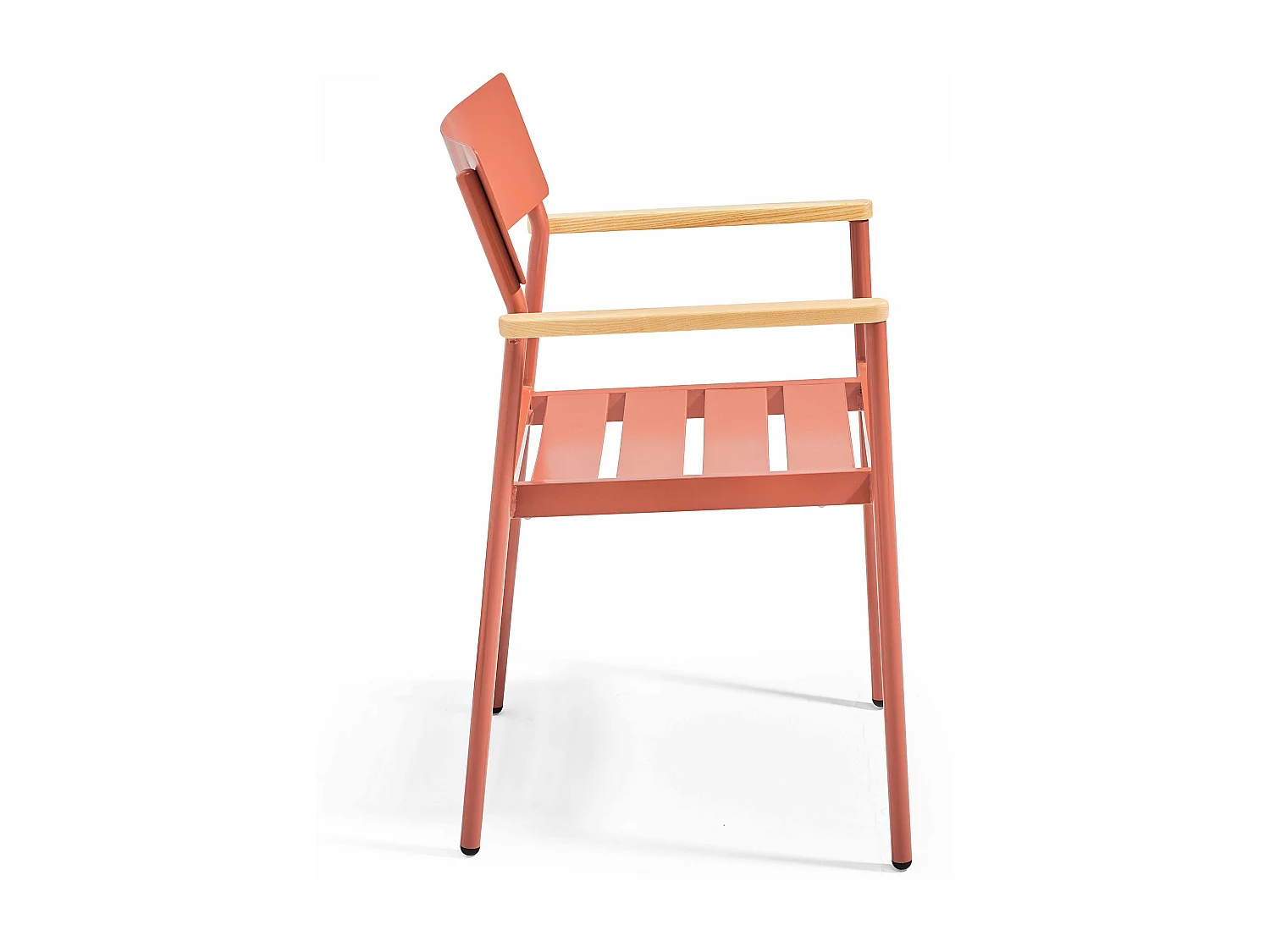 Fauteuil de jardin en aluminium et bois terracotta