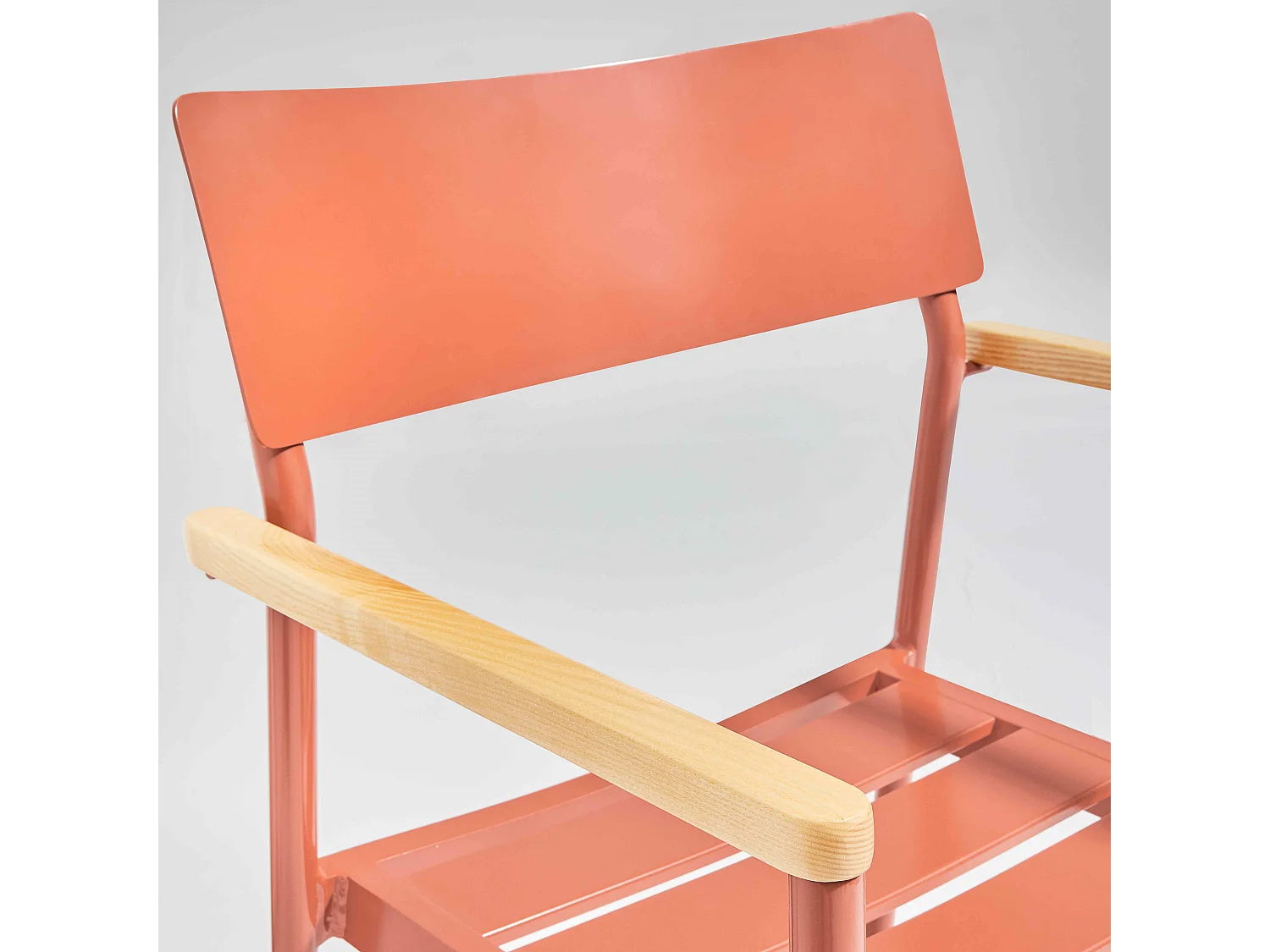 Fauteuil de jardin en aluminium et bois terracotta