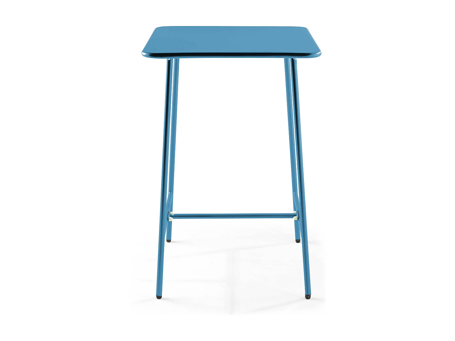 Ensemble table de bar et 2 chaises hautes en métal bleu pacific - Palavas