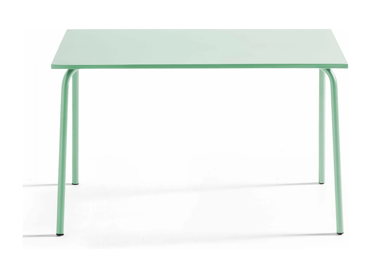 Ensemble table de jardin et 4 fauteuils en métal vert sauge - Palavas