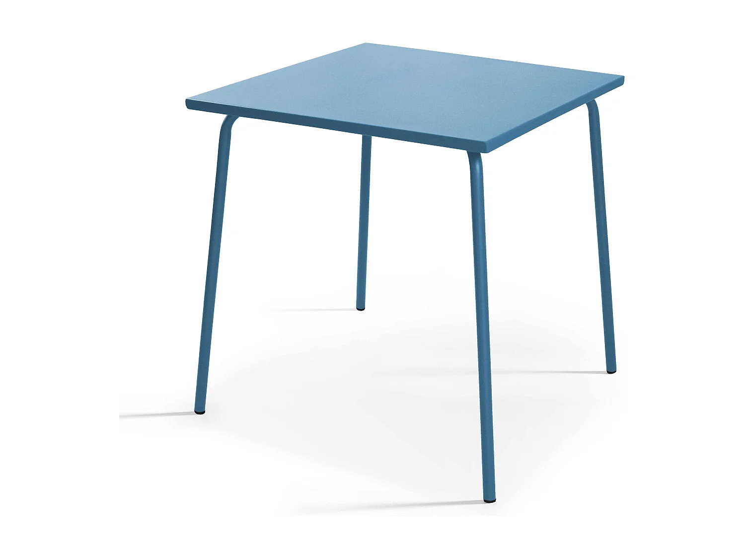 Set tuintafel en 2 blauwe stalen stoelen Pacific