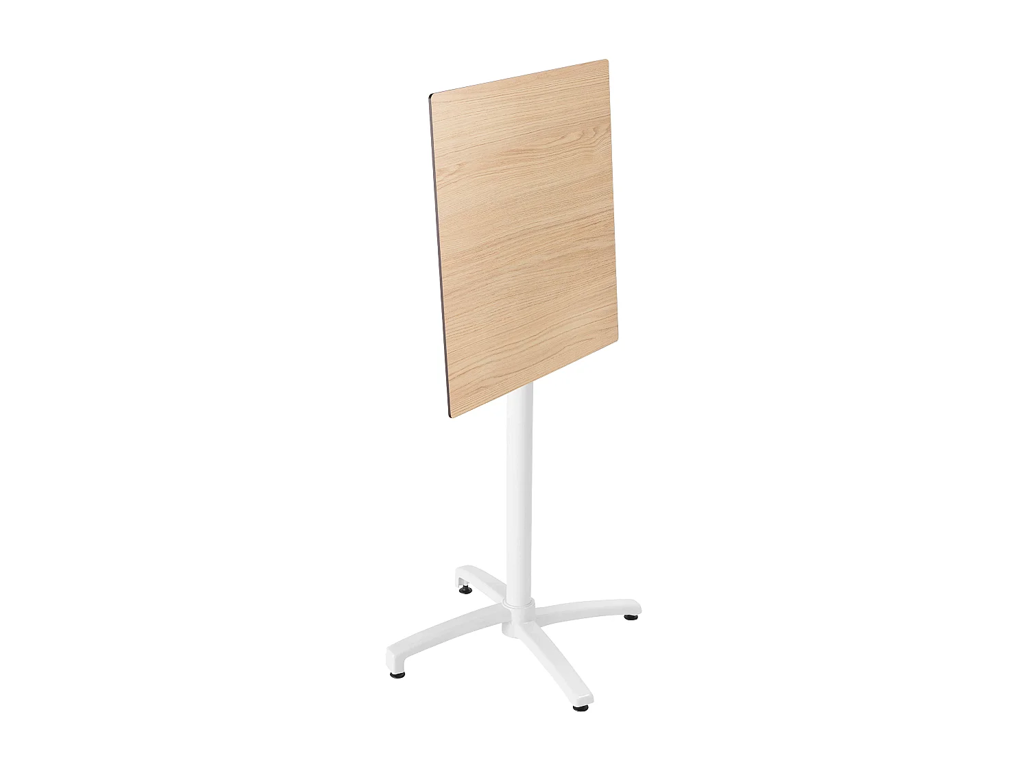Set hoge tafel met natuurlijk eikenhouten laminaat en 2 grijze stoelen