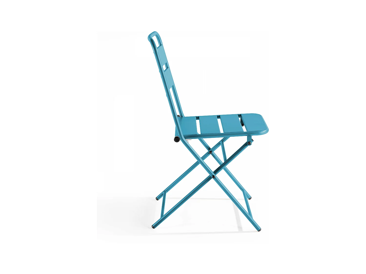 Ensemble table de jardin pliante et 2 chaises acier bleu pacific - Palavas
