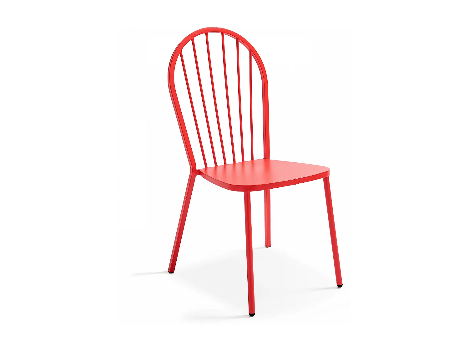 Ensemble table de jardin bistrot et 2 chaises en acier rouge - Palavas