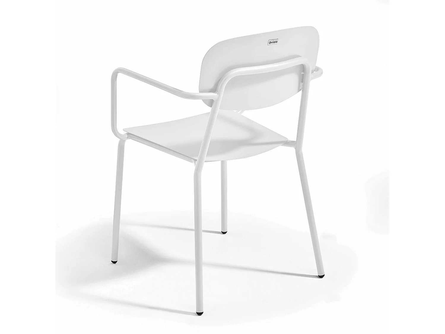 Ensemble table de jardin et 4 fauteuils en aluminium blanc