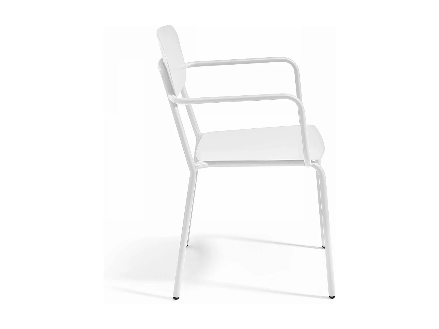 Ensemble table de jardin et 4 fauteuils en aluminium blanc