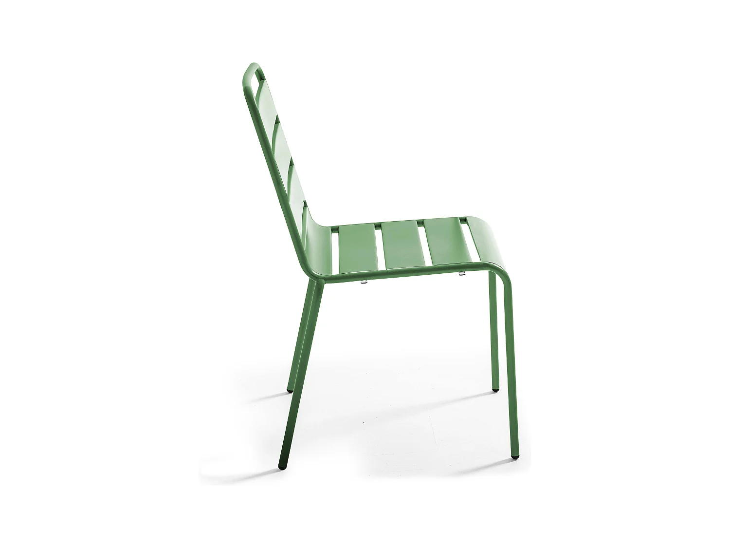 Ensemble table de jardin ronde et 4 chaises vert cactus - Palavas