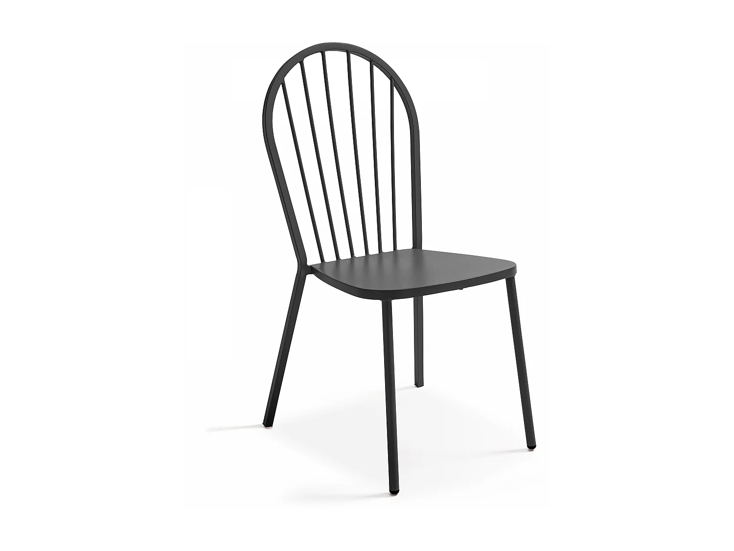 Ensemble table de jardin et 8 chaises bistrot en acier gris - Palavas