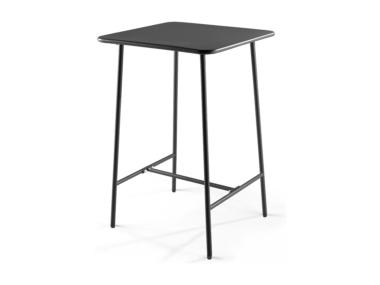 Ensemble table de bar et 2 chaises hautes en métal gris - Palavas