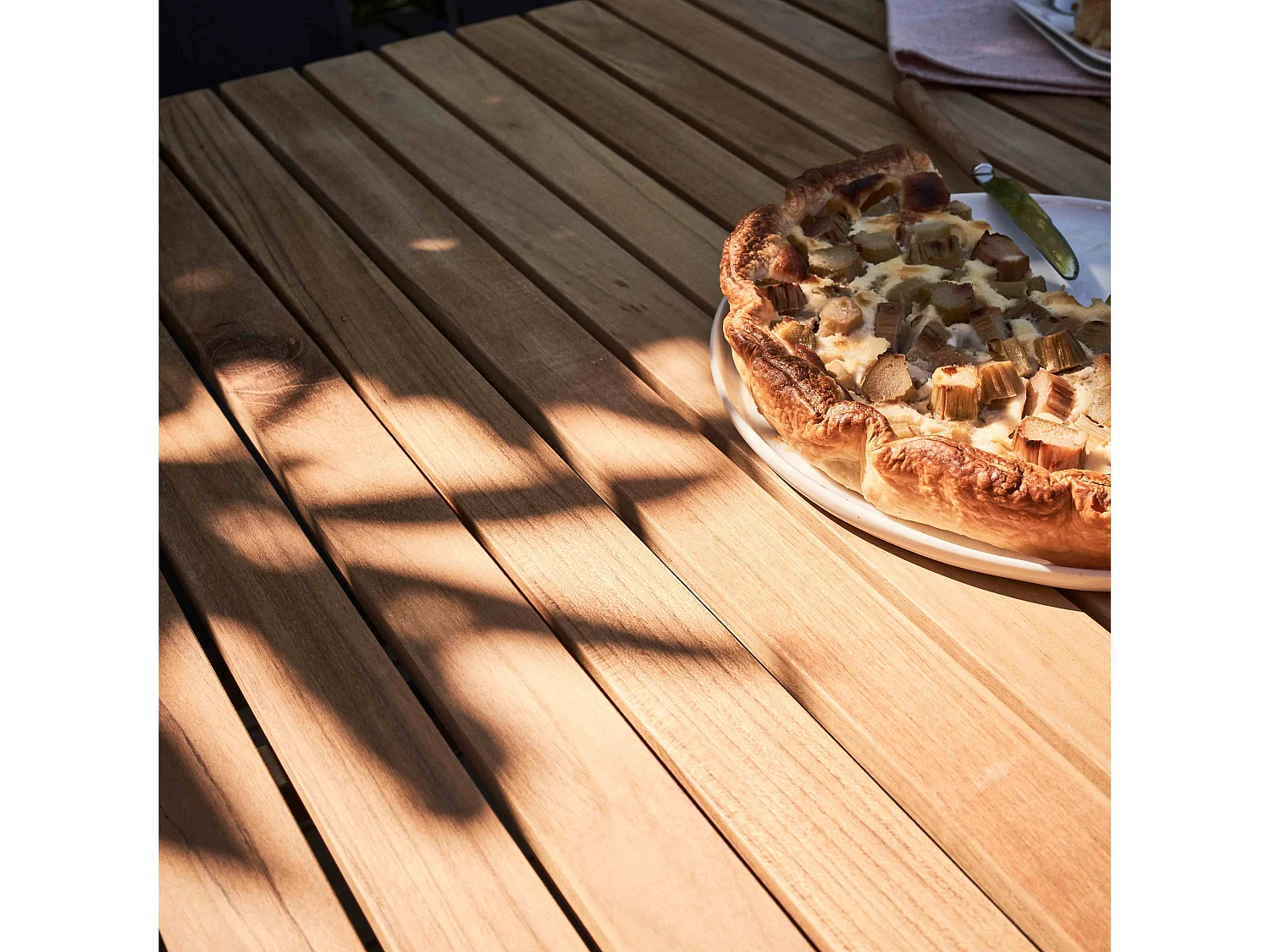 Table de terrasse en aluminium/teck et 8 chaises