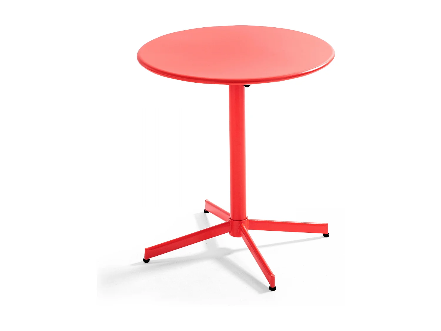 Ensemble table ronde et 2 chaises de jardin bistrot en métal rouge - Palavas