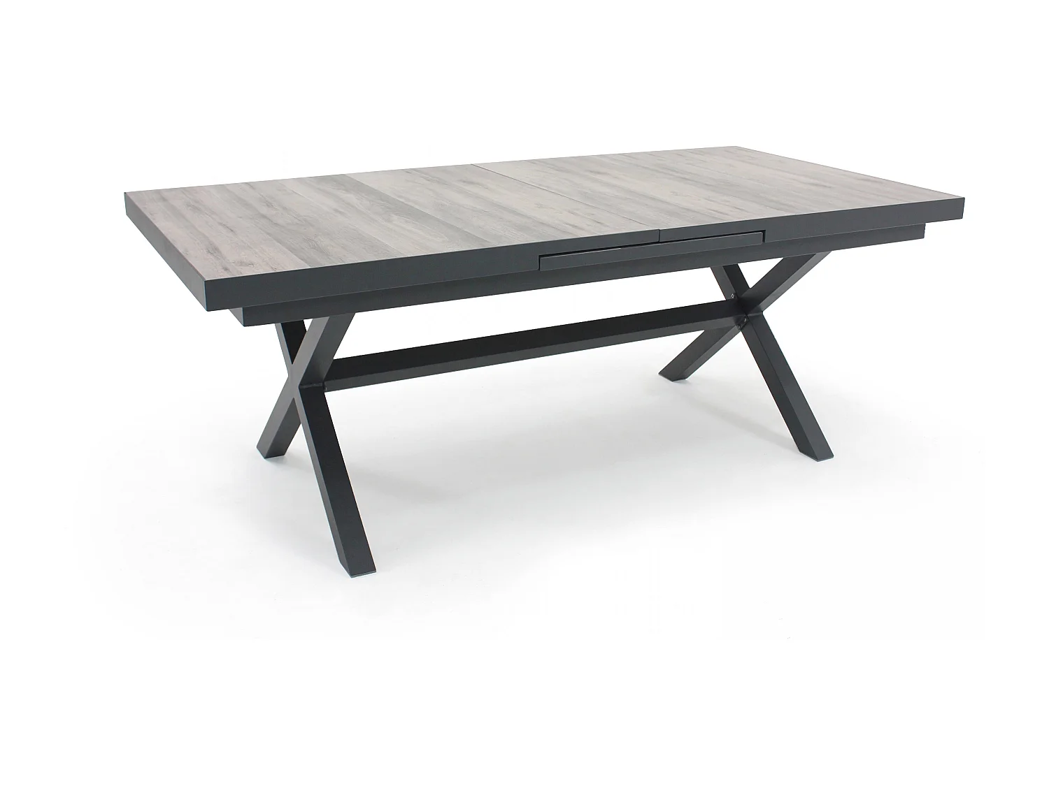 Table extensible en aluminium et céramique 10 chaises gris - Tivoli