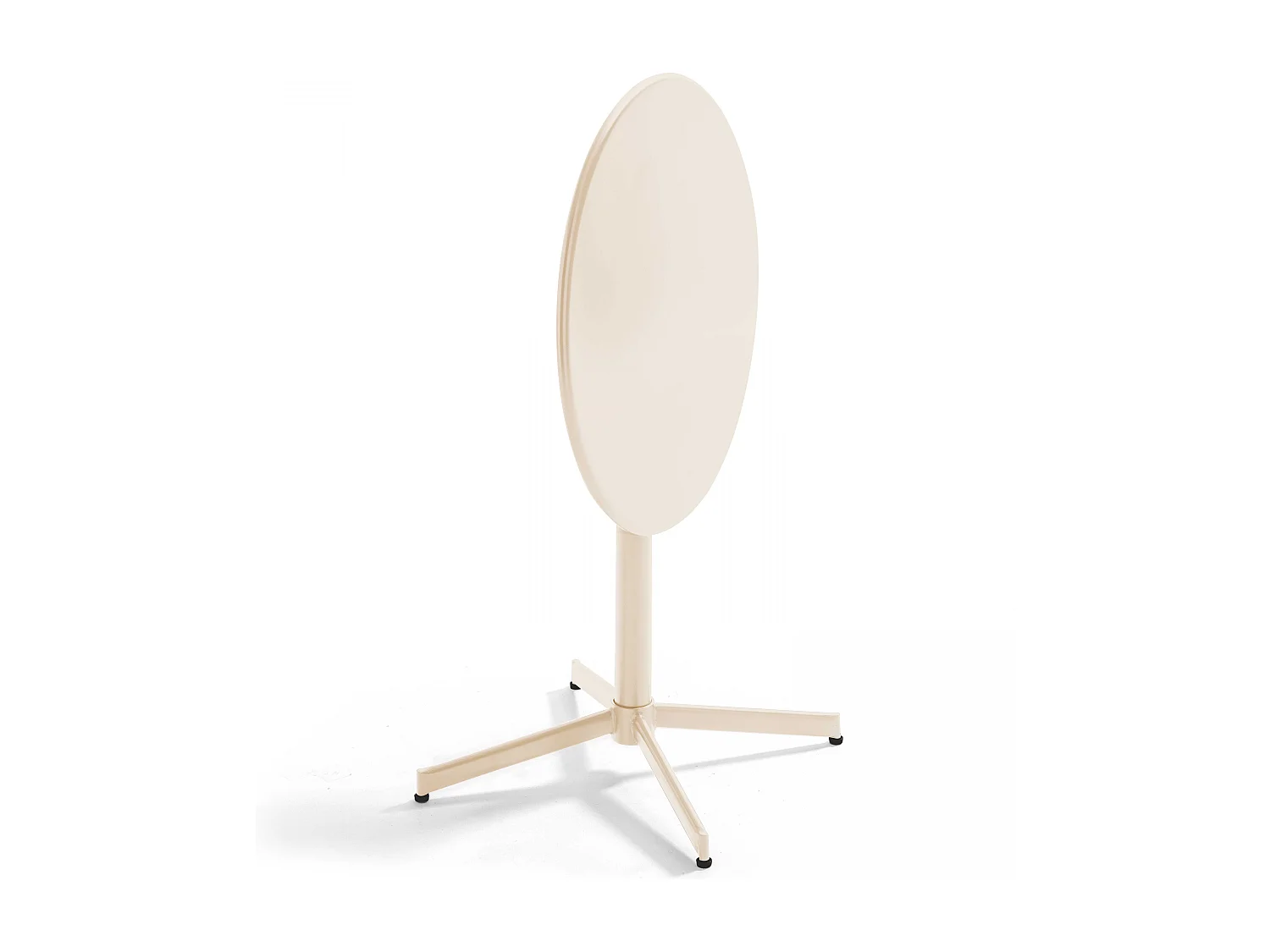 Ensemble table de jardin et 4 fauteuils métal ivoire - Palavas