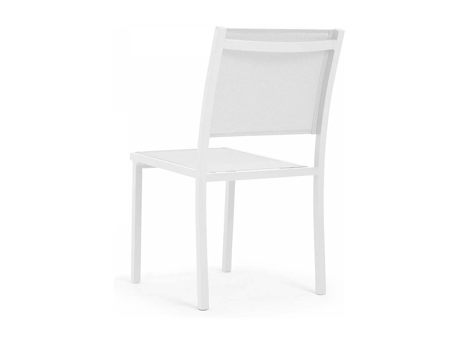 Table de terrasse aluminium et pierre, 6 chaises et 2 fauteuils blanc