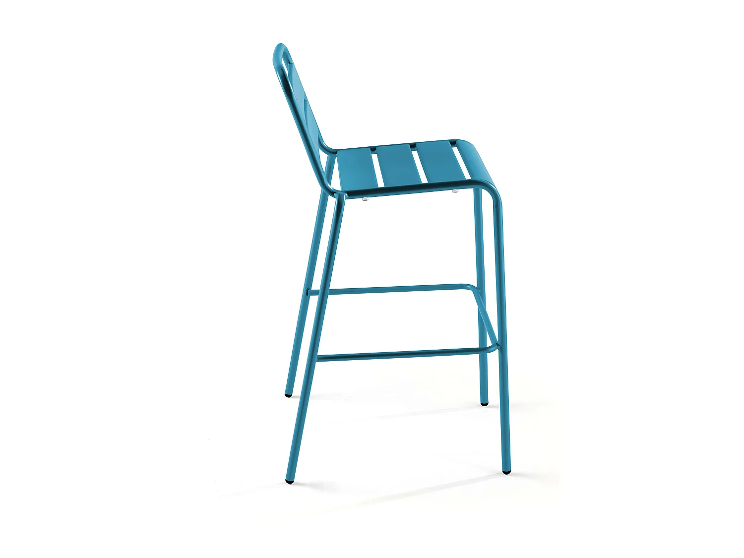 Ensemble table haute de jardin et 6 chaises en métal bleu pacific - Palavas